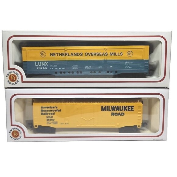 Bachmann Milwaukee Road & Netherlands Overseas Mills Freight CarsHO Scale NIB
